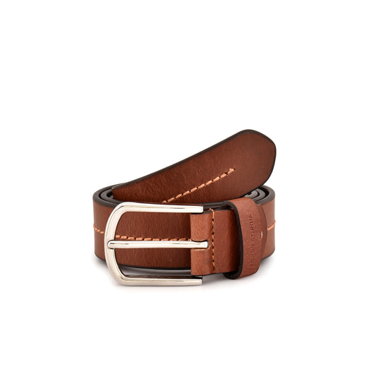 Forever Classic Leather Belt - Tan stich
