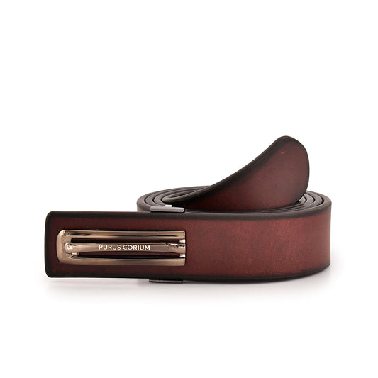 Purus Signatured Leather Belt - Cherry