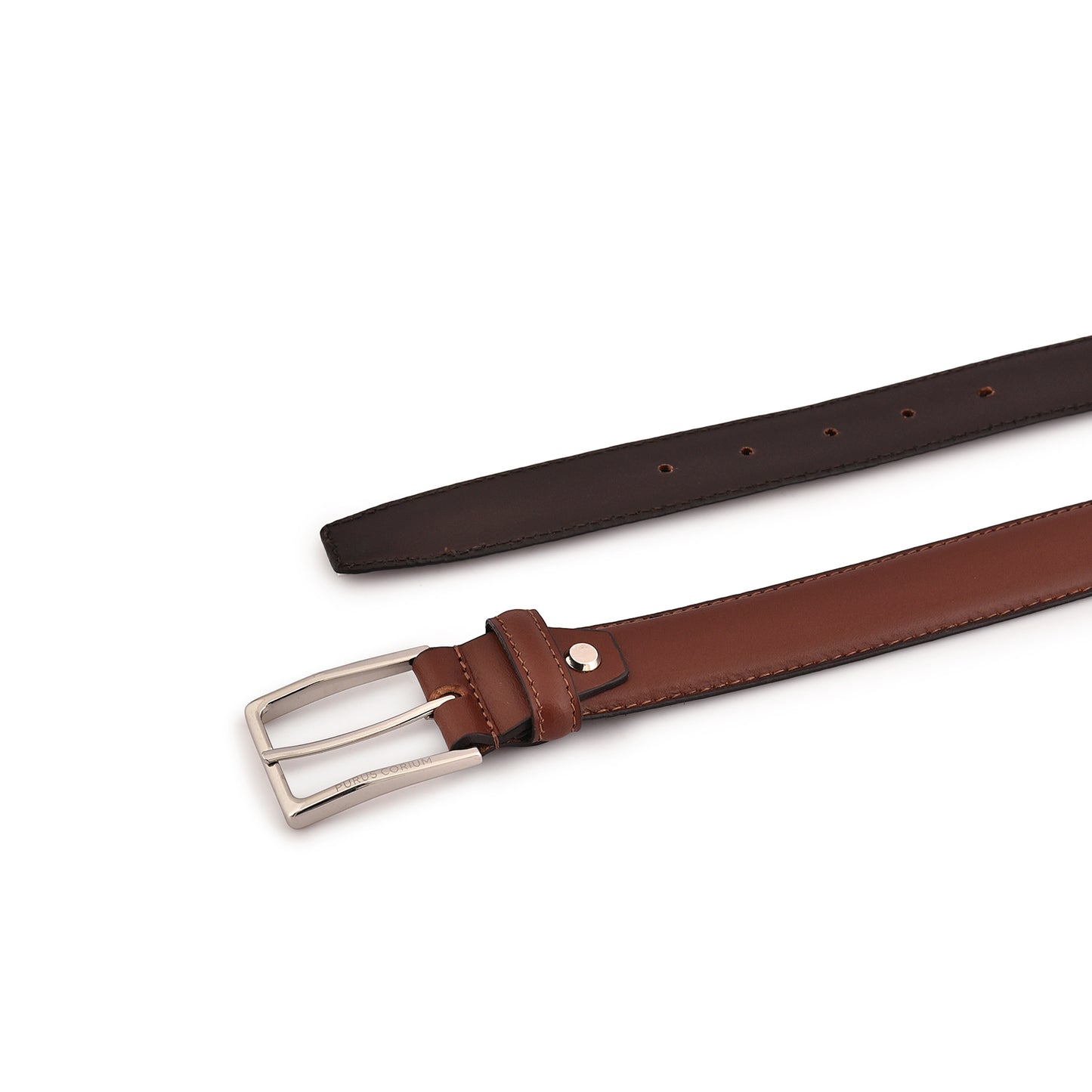 Executive Profile Leather Belt- Plain Brown
