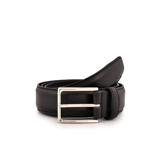 Executive Profile Leather Belt- Plain Black