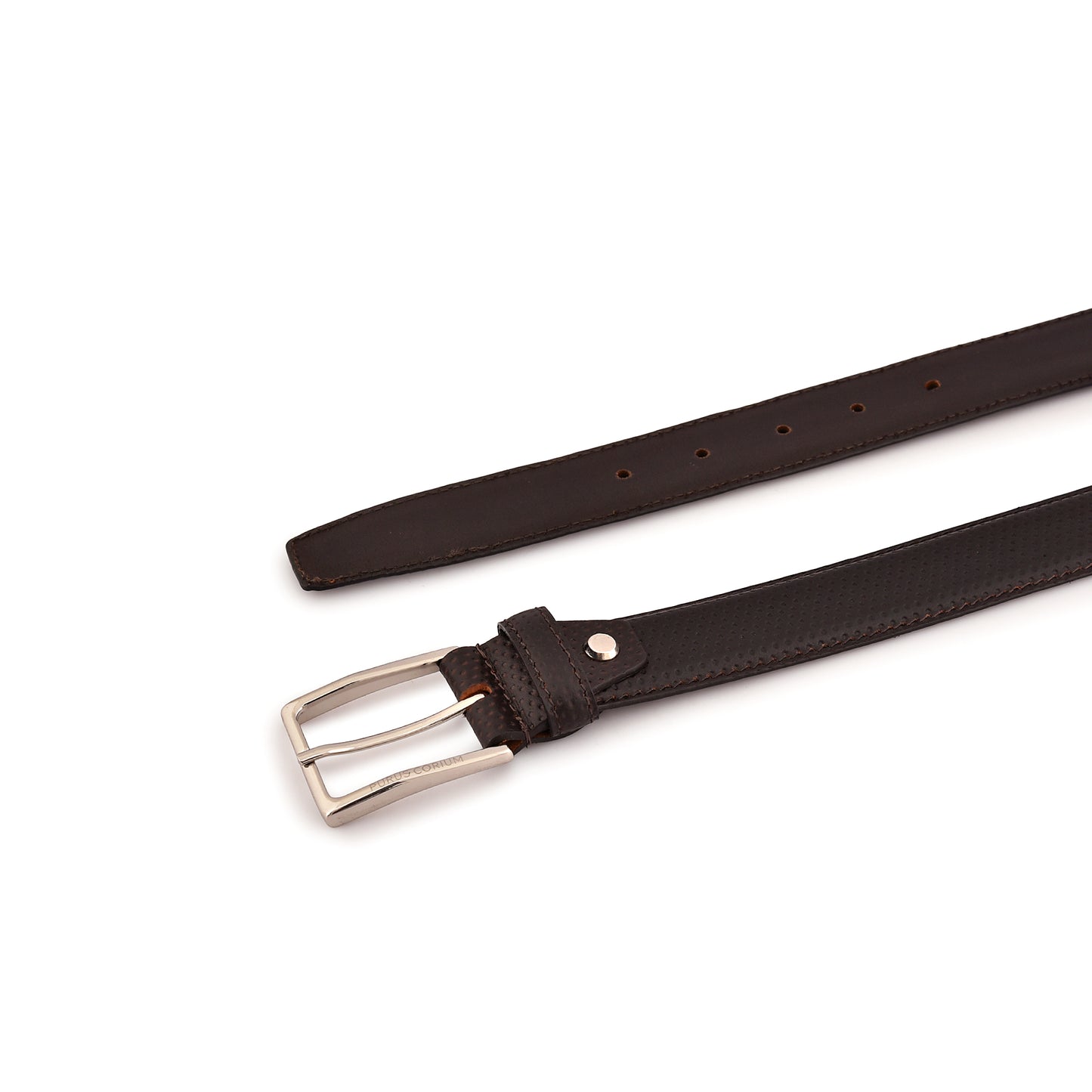 Executive Profile Leather Belt- Textured Brown