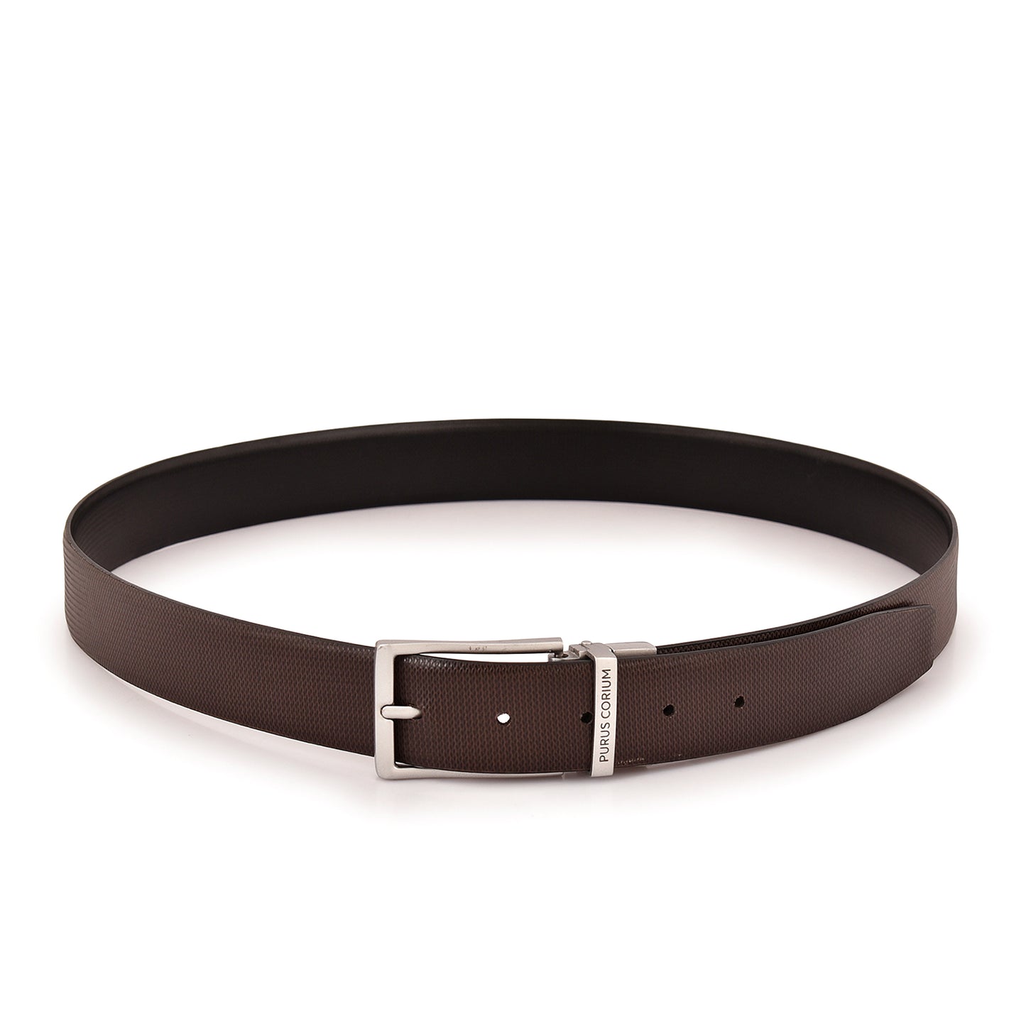 Purus Reversible Leather Belt - Printed Brown