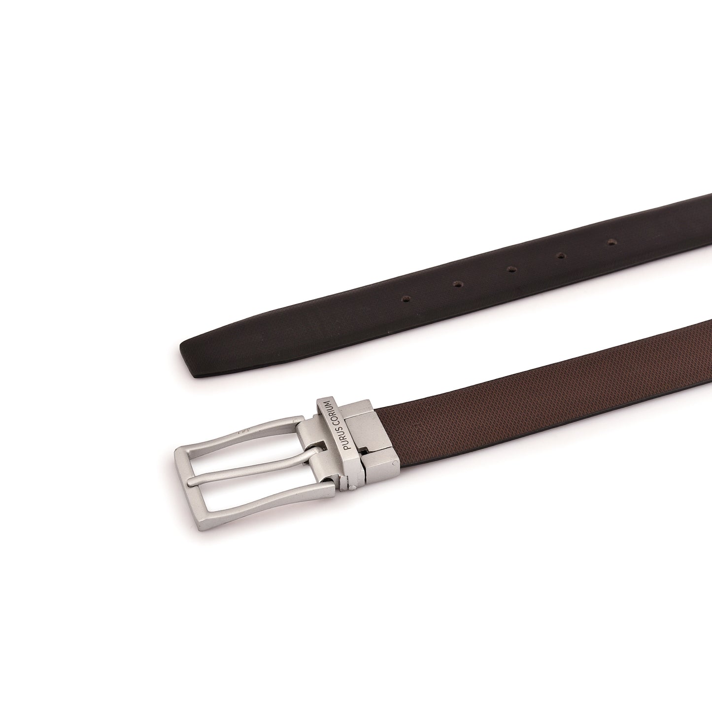Purus Reversible Leather Belt - Printed Brown