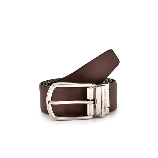 Purus Reversible Leather Belt - Plain Brown
