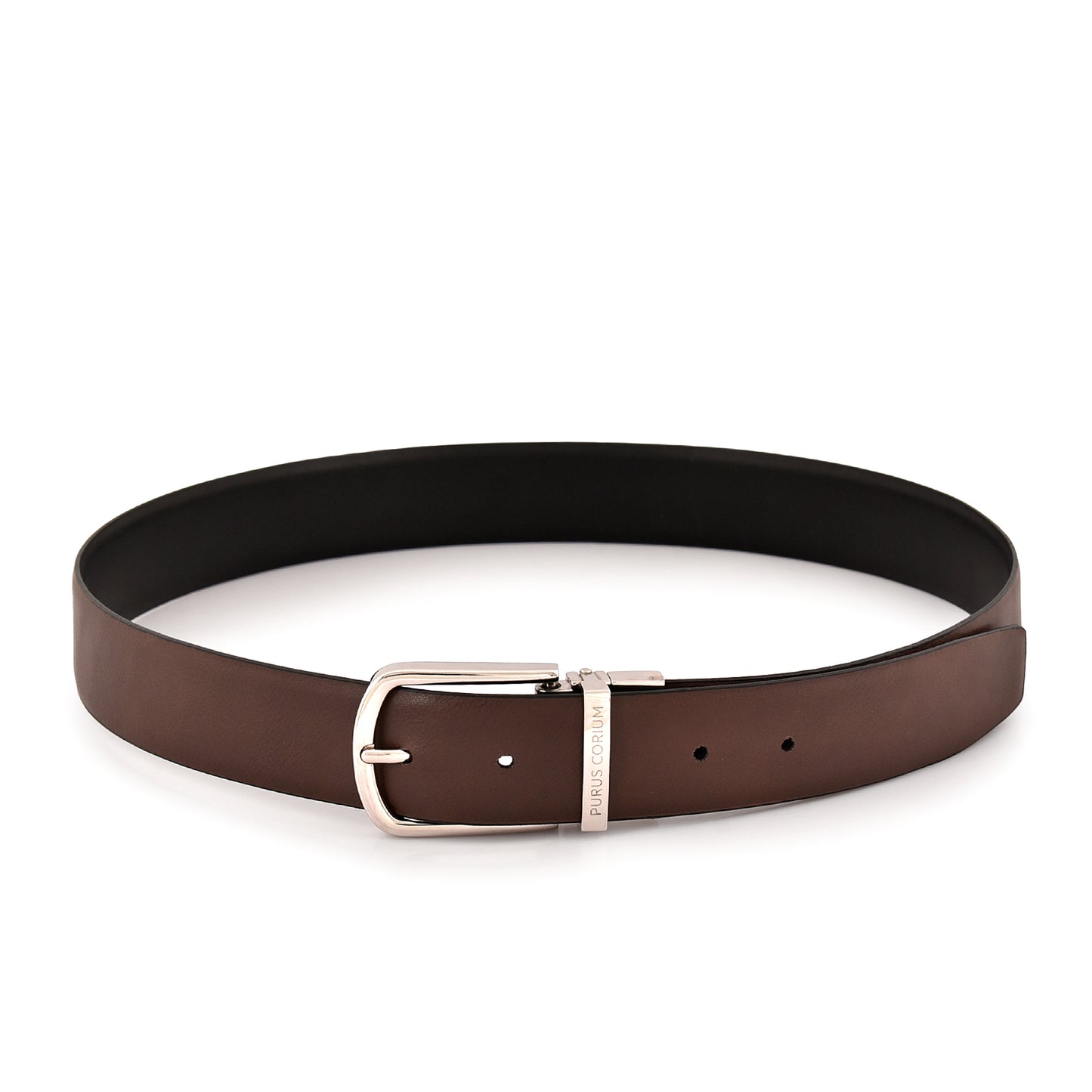 Purus Reversible Leather Belt - Plain Brown