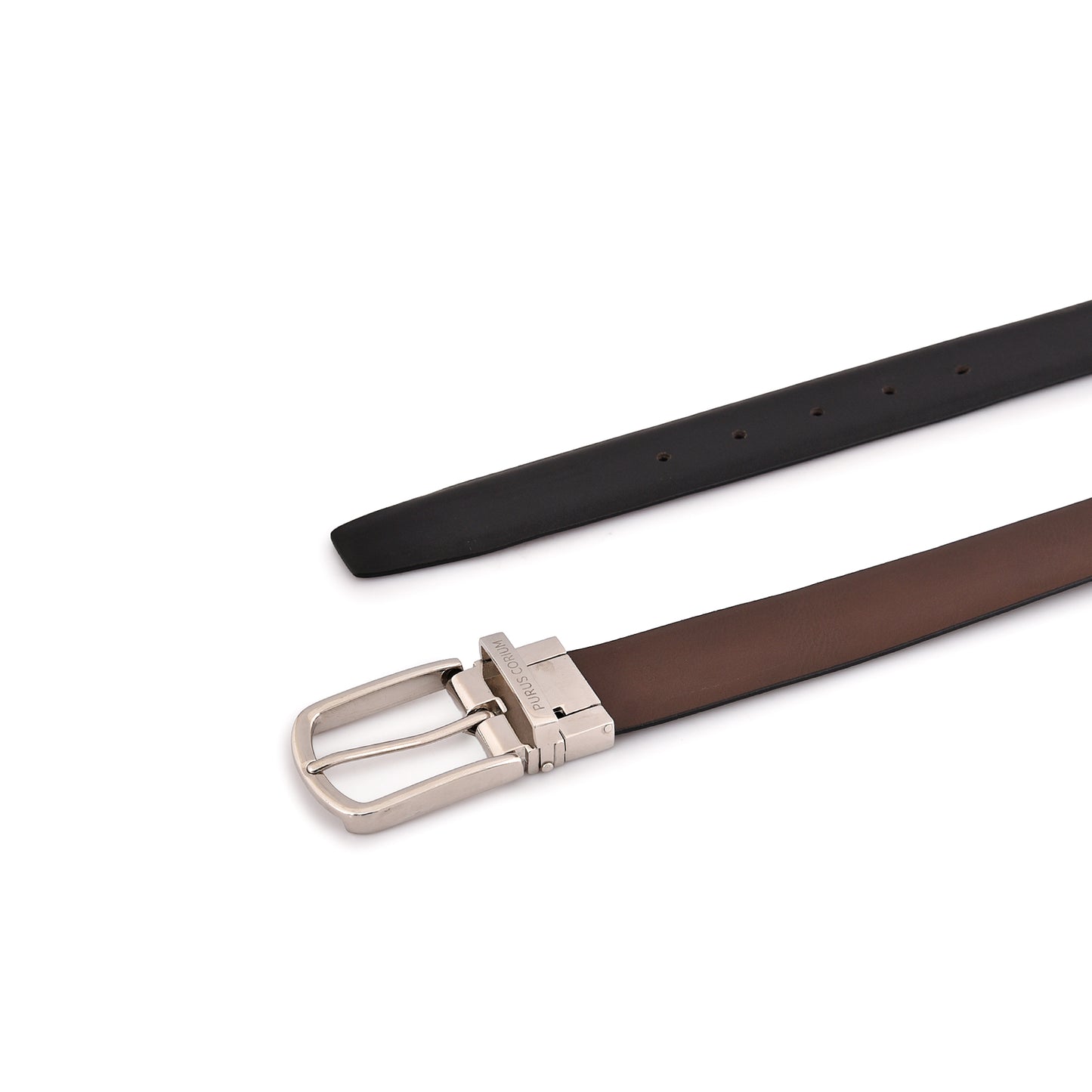 Purus Reversible Leather Belt - Plain Brown