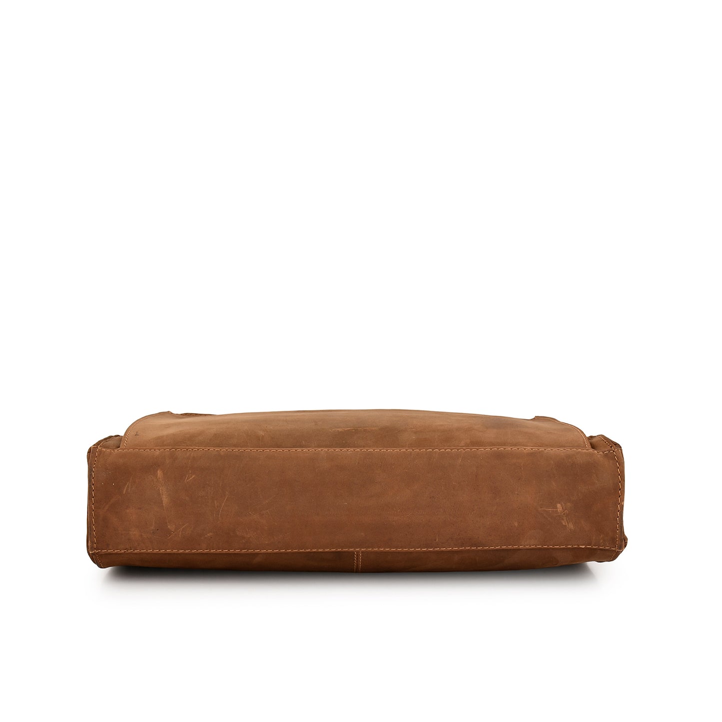 Vintage Nubuck Leather Laptop Bag- Coffee Brown