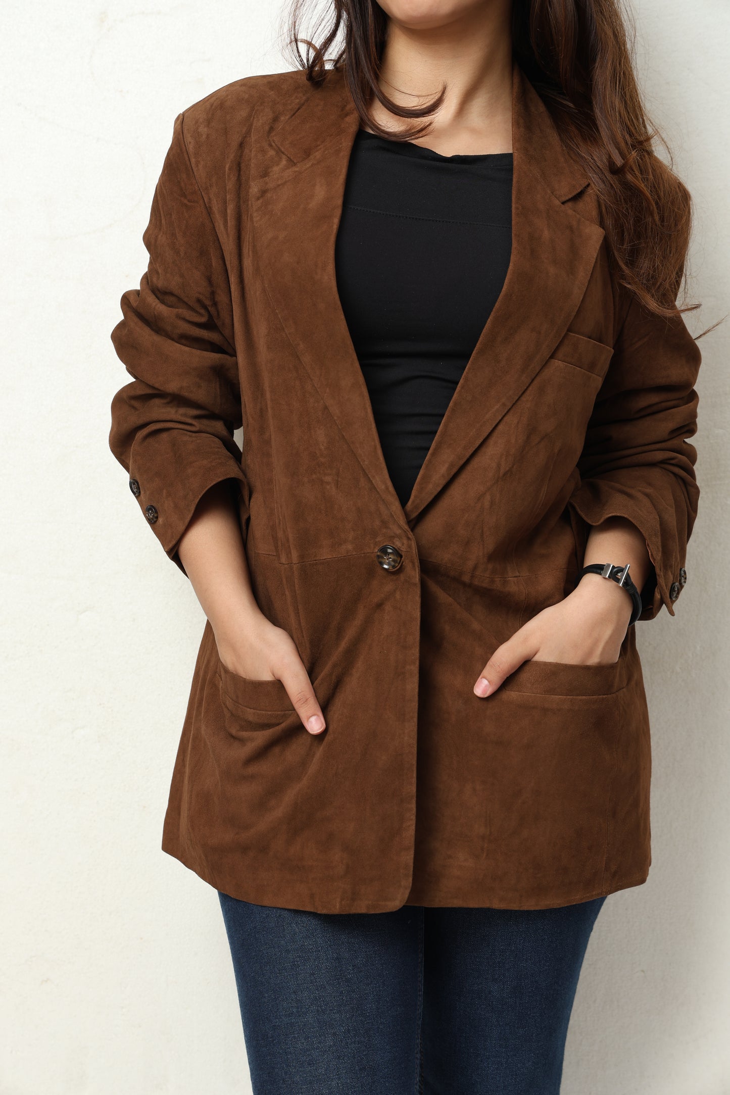 Suede Leather Blazer