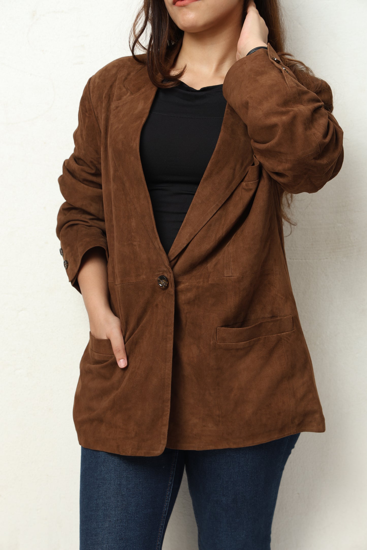 Suede Leather Blazer