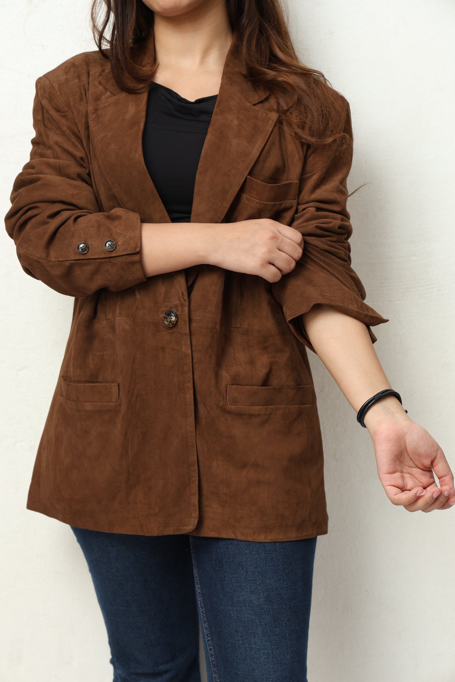 Suede Leather Blazer