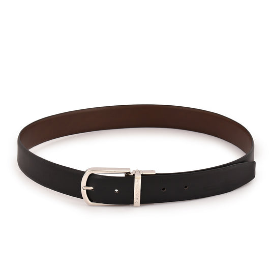 Purus Reversible Leather Belt - Plain Black