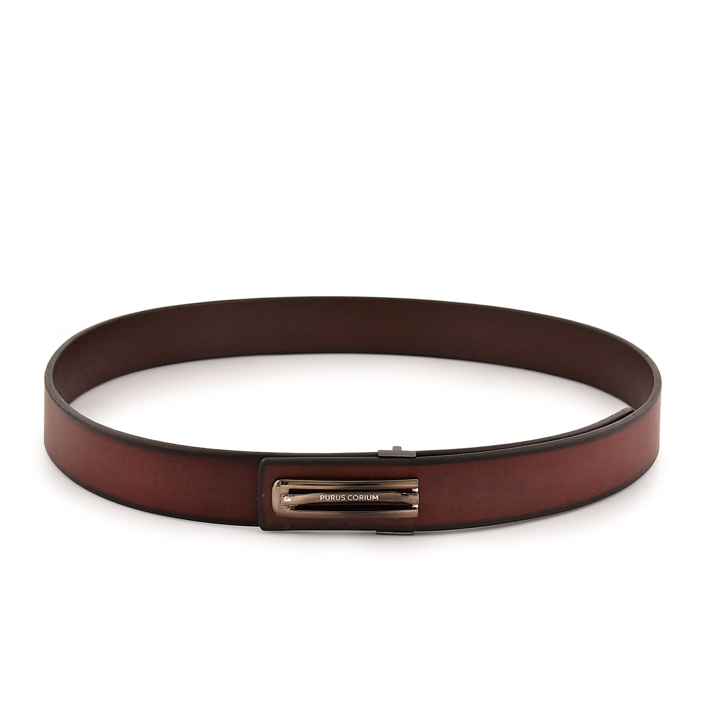 Purus Signatured Leather Belt - Cherry