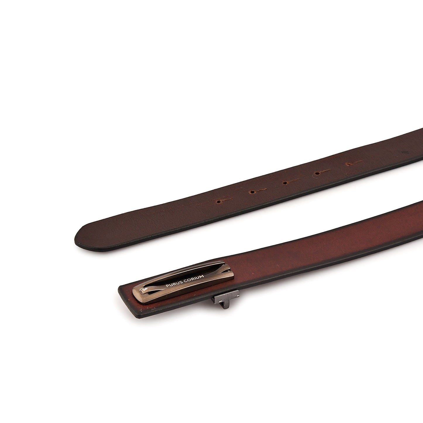 Purus Signatured Leather Belt - Cherry