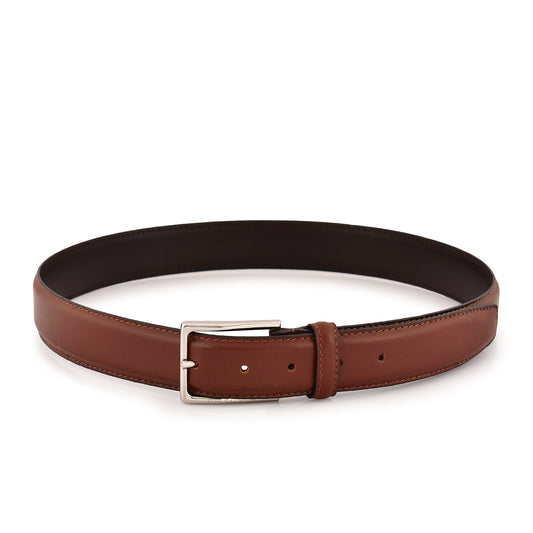 Executive Profile Leather Belt- Plain Brown