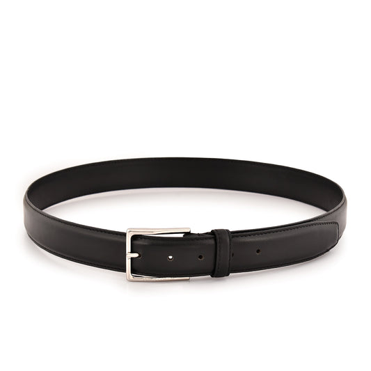 Executive Profile Leather Belt- Plain Black