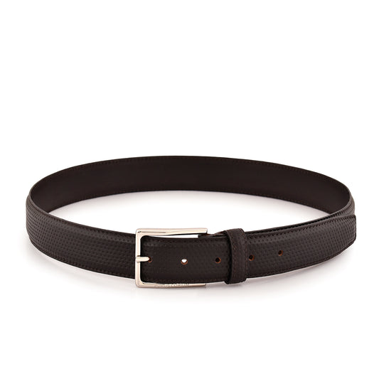 Executive Profile Leather Belt- Textured Brown