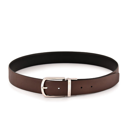 Purus Reversible Leather Belt - Plain Brown