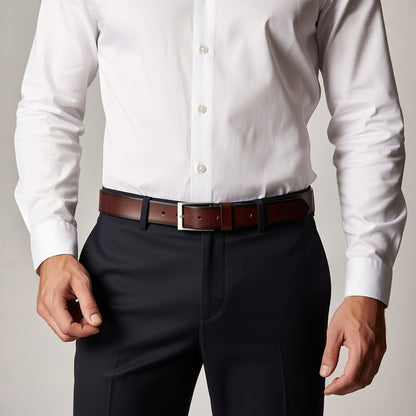 Forever Classic Leather Belt - Coffee stich