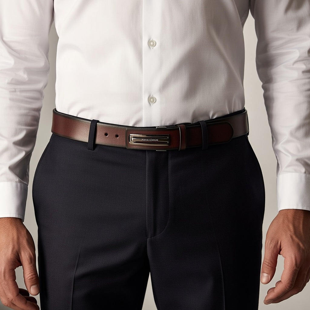 Purus Signatured Leather Belt - Cherry