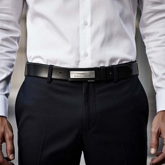 Purus Signatured Leather Belt - Black